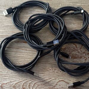 Black Braided USB Charging Cables